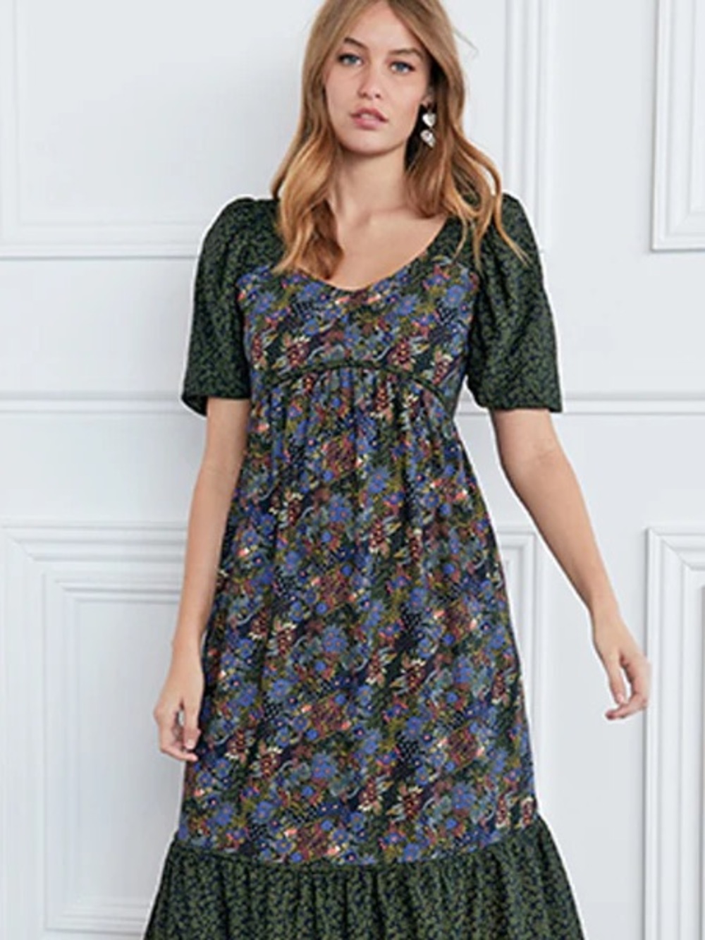 Celia Birtwell For Next Floral Print Puff Sleeve Dress - Picture 2 of 7